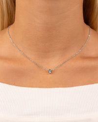 Sterling Silver Pear Bezel Set Pendant - Sterling Forever