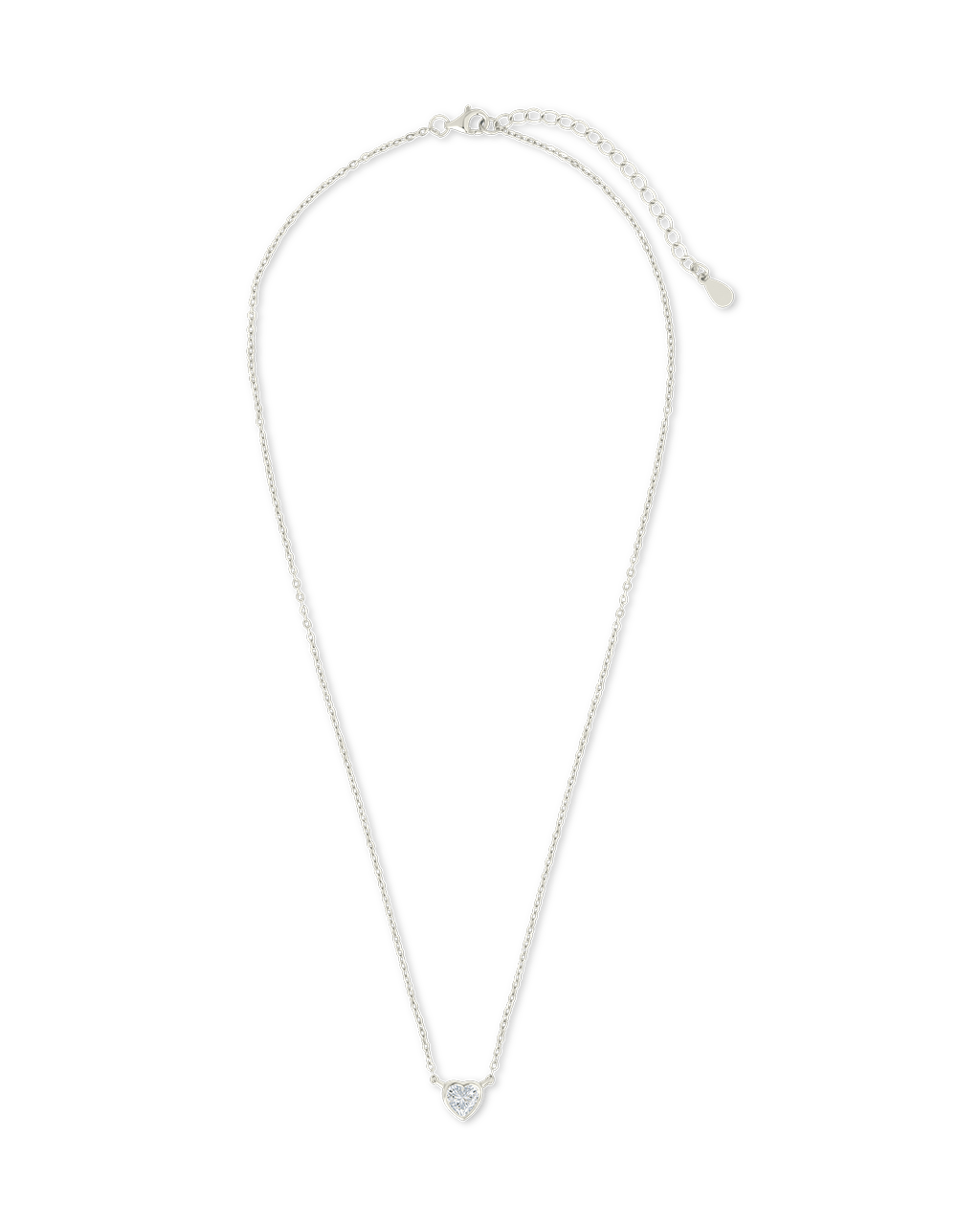 Sterling Silver Heart Bezel Set Pendant - Sterling Forever