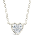 Sterling Silver Heart Bezel Set Pendant - Sterling Forever