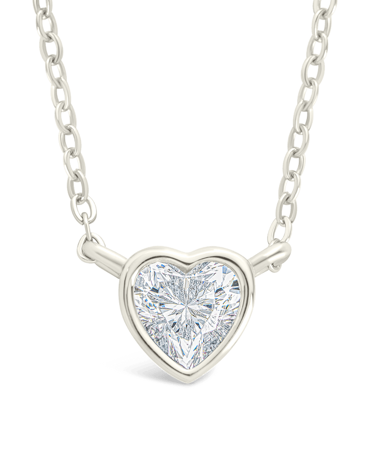 Sterling Silver Heart Bezel Set Pendant