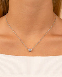 Sterling Silver Heart Bezel Set Pendant - Sterling Forever