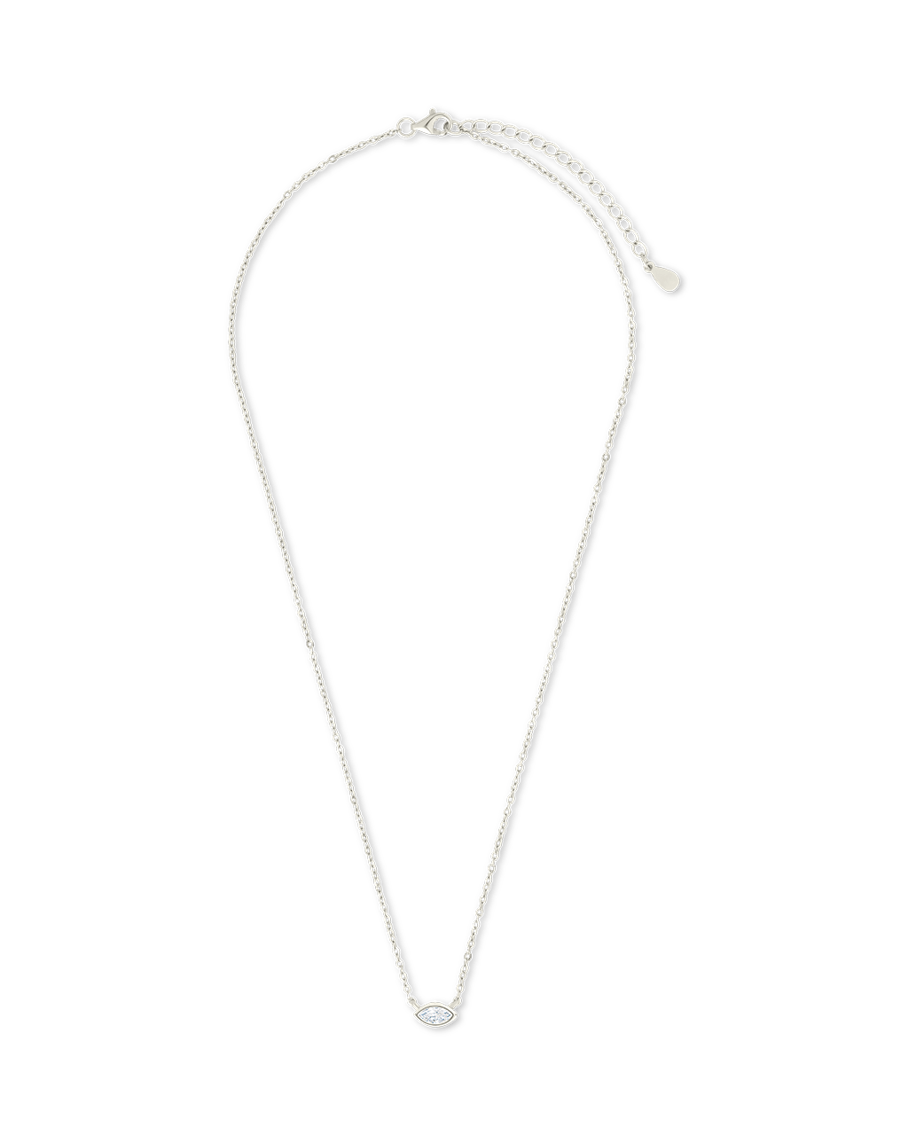 Sterling Silver Marquise Bezel Set Pendant - Sterling Forever