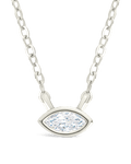 Sterling Silver Marquise Bezel Set Pendant - Sterling Forever