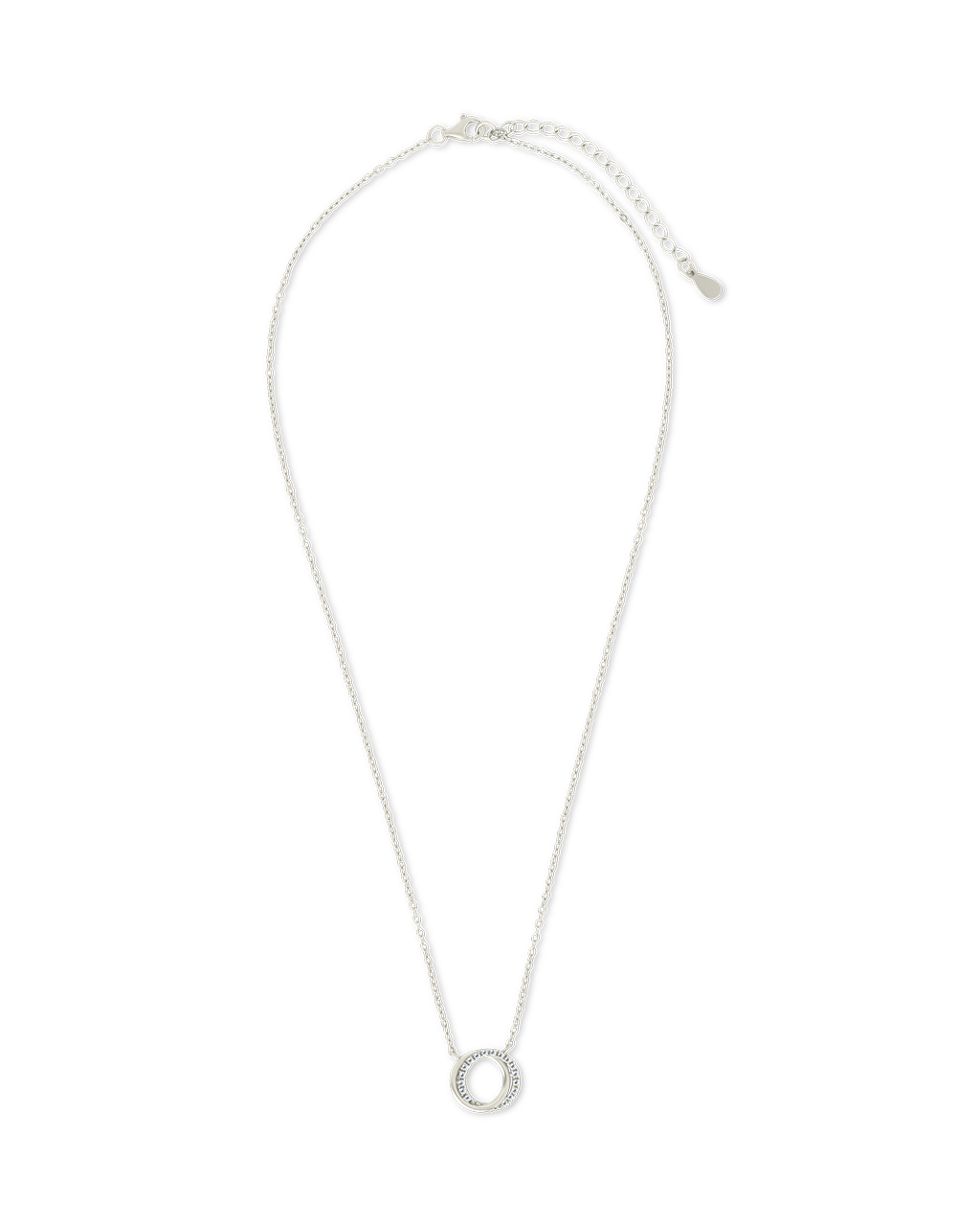 Sterling Silver CZ Interlocking Circle Pendant