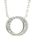 Sterling Silver CZ Interlocking Circle Pendant - Sterling Forever