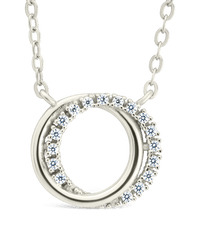 Sterling Silver CZ Interlocking Circle Pendant - Sterling Forever