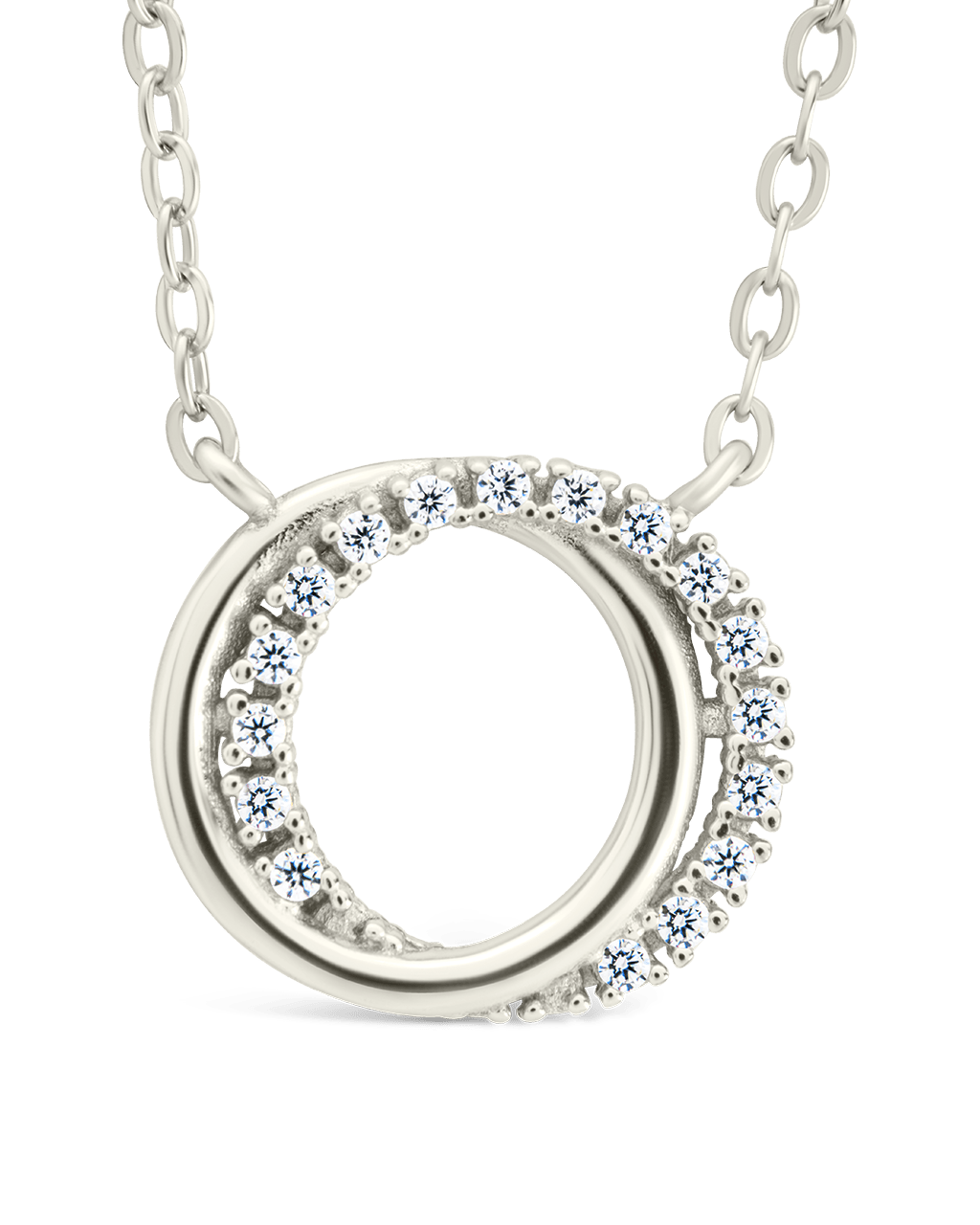 Sterling Silver CZ Interlocking Circle Pendant - Sterling Forever