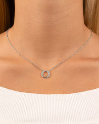 Sterling Silver CZ Interlocking Circle Pendant - Sterling Forever