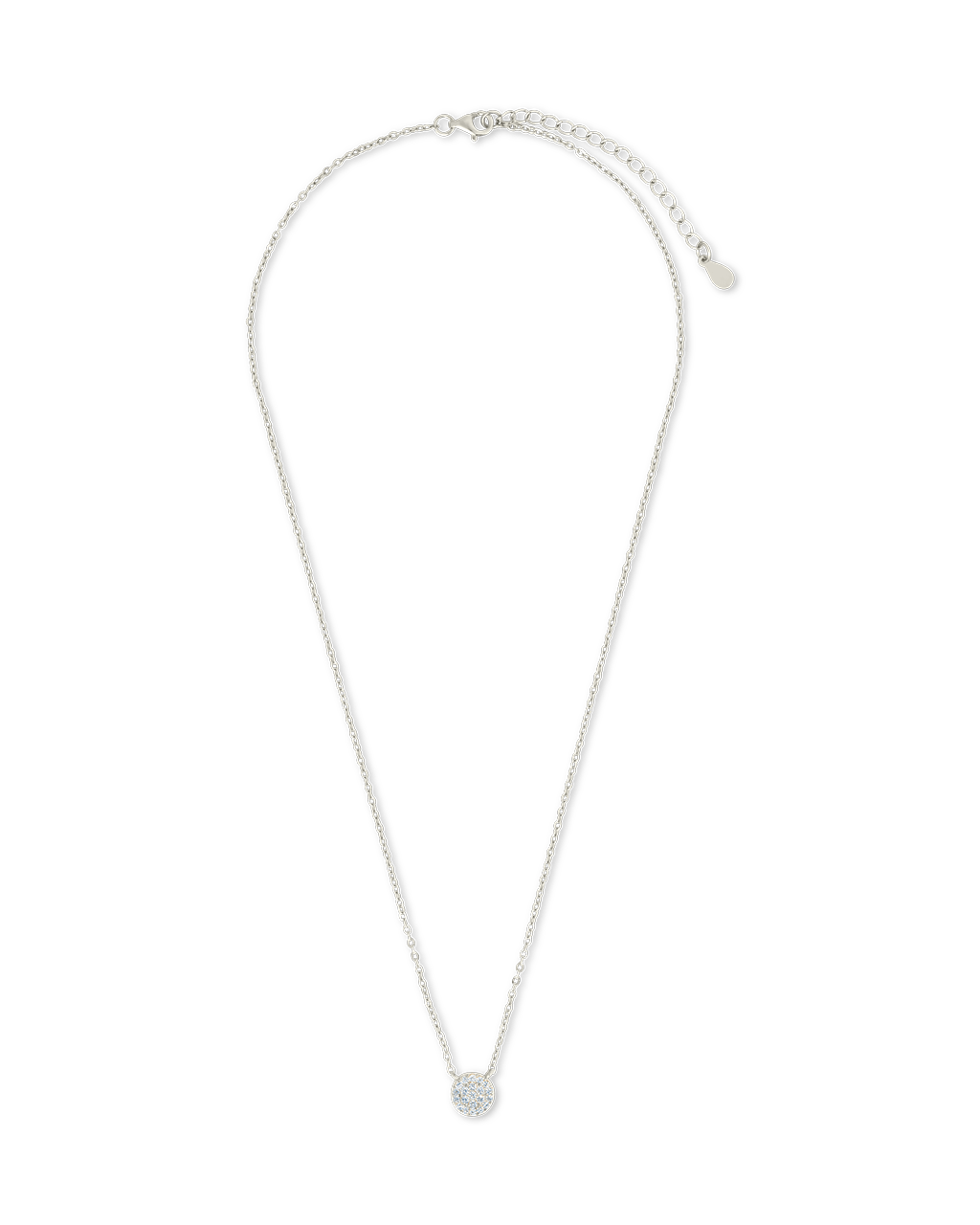 Sterling Silver CZ Disc Pendant - Sterling Forever