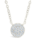 Sterling Silver CZ Disc Pendant - Sterling Forever