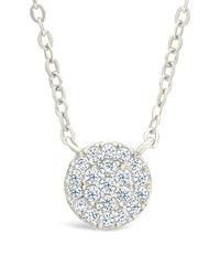 Sterling Silver CZ Disc Pendant - Sterling Forever