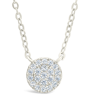 Sterling Silver CZ Disc Pendant