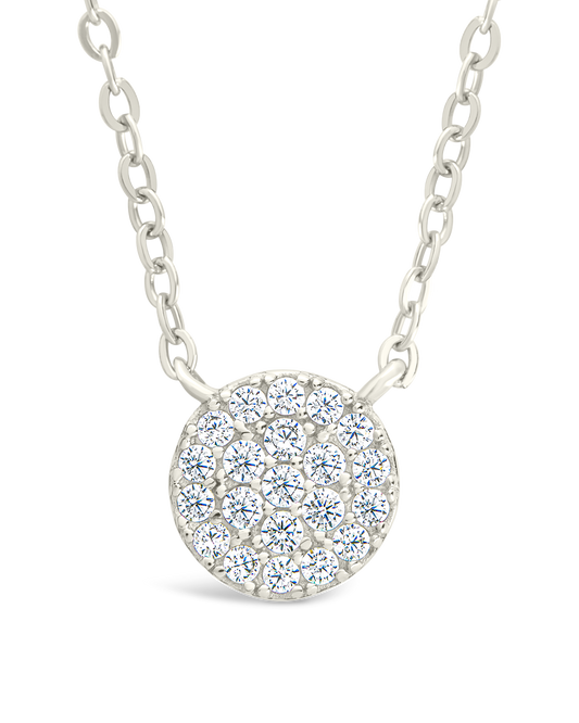 Sterling Silver CZ Disc Pendant
