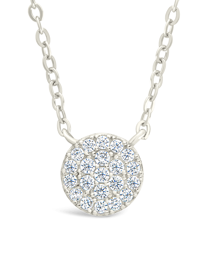 Sterling Silver CZ Disc Pendant