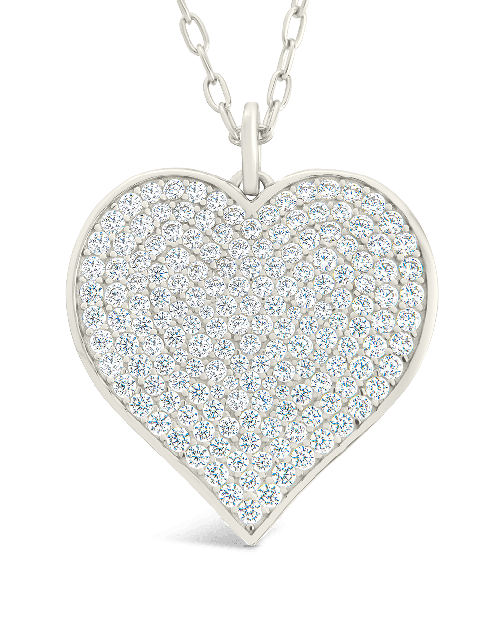 Sterling Silver CZ Statement Heart Pendant - Sterling Forever