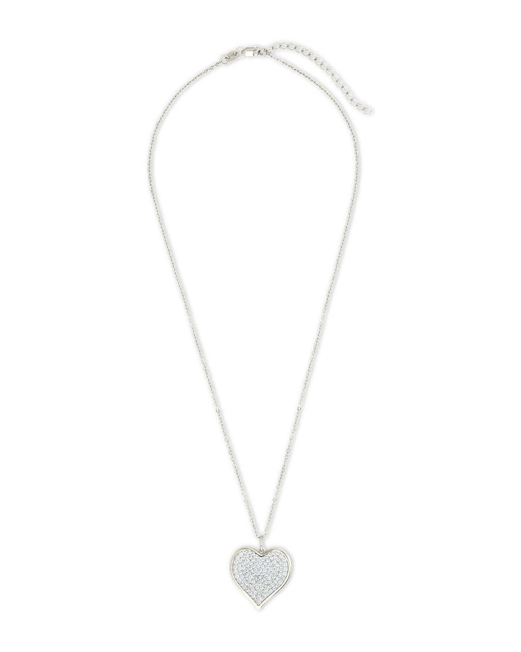 Sterling Silver CZ Statement Heart Pendant - Sterling Forever