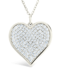 Sterling Silver CZ Statement Heart Pendant - Sterling Forever