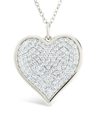Sterling Silver CZ Statement Heart Pendant - Sterling Forever