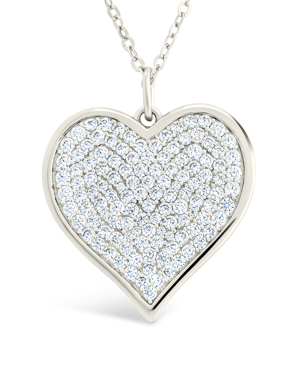 Sterling Silver CZ Statement Heart Pendant - Sterling Forever