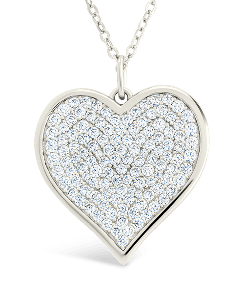 Sterling Silver CZ Statement Heart Pendant - Sterling Forever