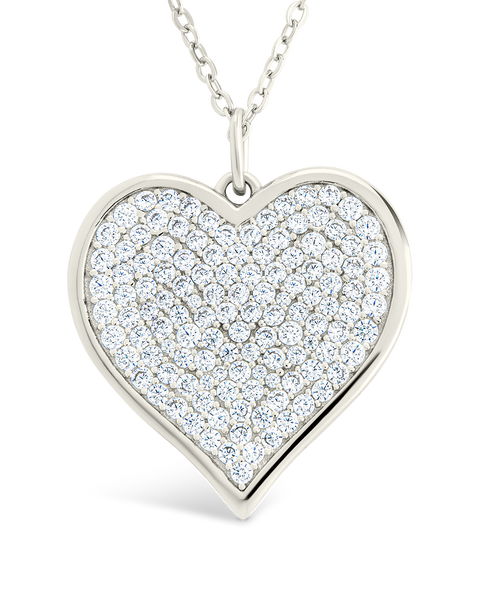[韓国人気ジュエリー] nff heart shape silver necklace_white 🔥925 Sterling Silver Heart Necklace White Stone CZ Pendant