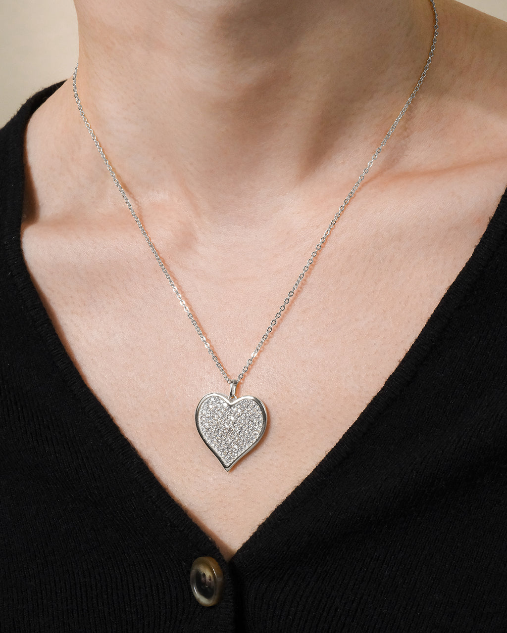 Diamond Looping Heart Necklace 1/10 ct tw Sterling Silver