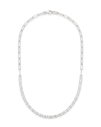 Amélia Paperclip CZ Tennis Necklace