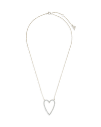 Sterling Silver Margit Pavé Heart Necklace