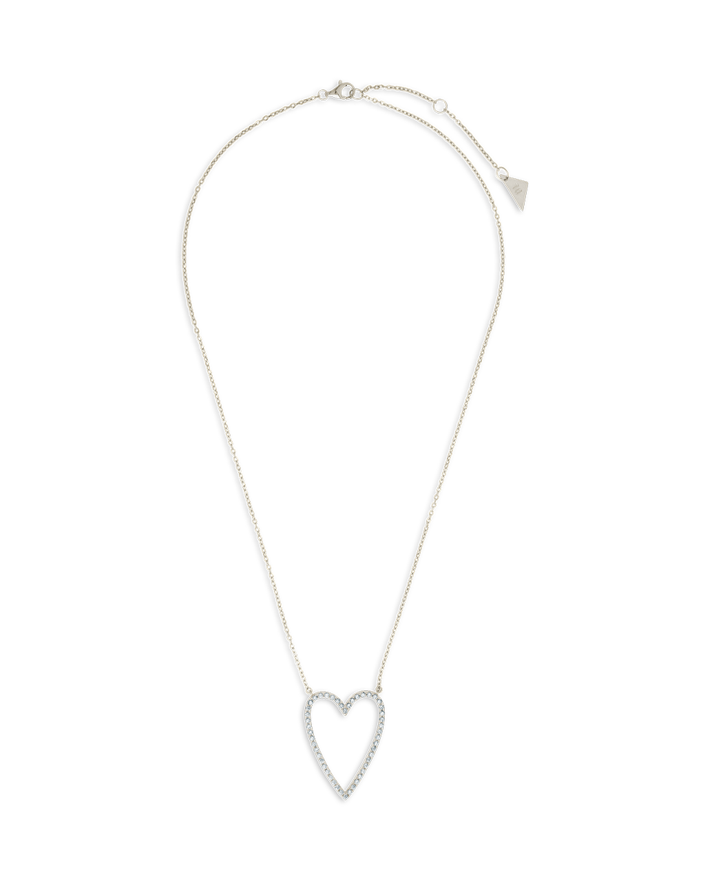 Sterling Silver Margit Pavé Heart Necklace