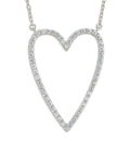 Sterling Silver Margit Pavé Heart Necklace