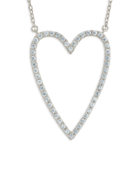 Sterling Silver Margit Pavé Heart Necklace