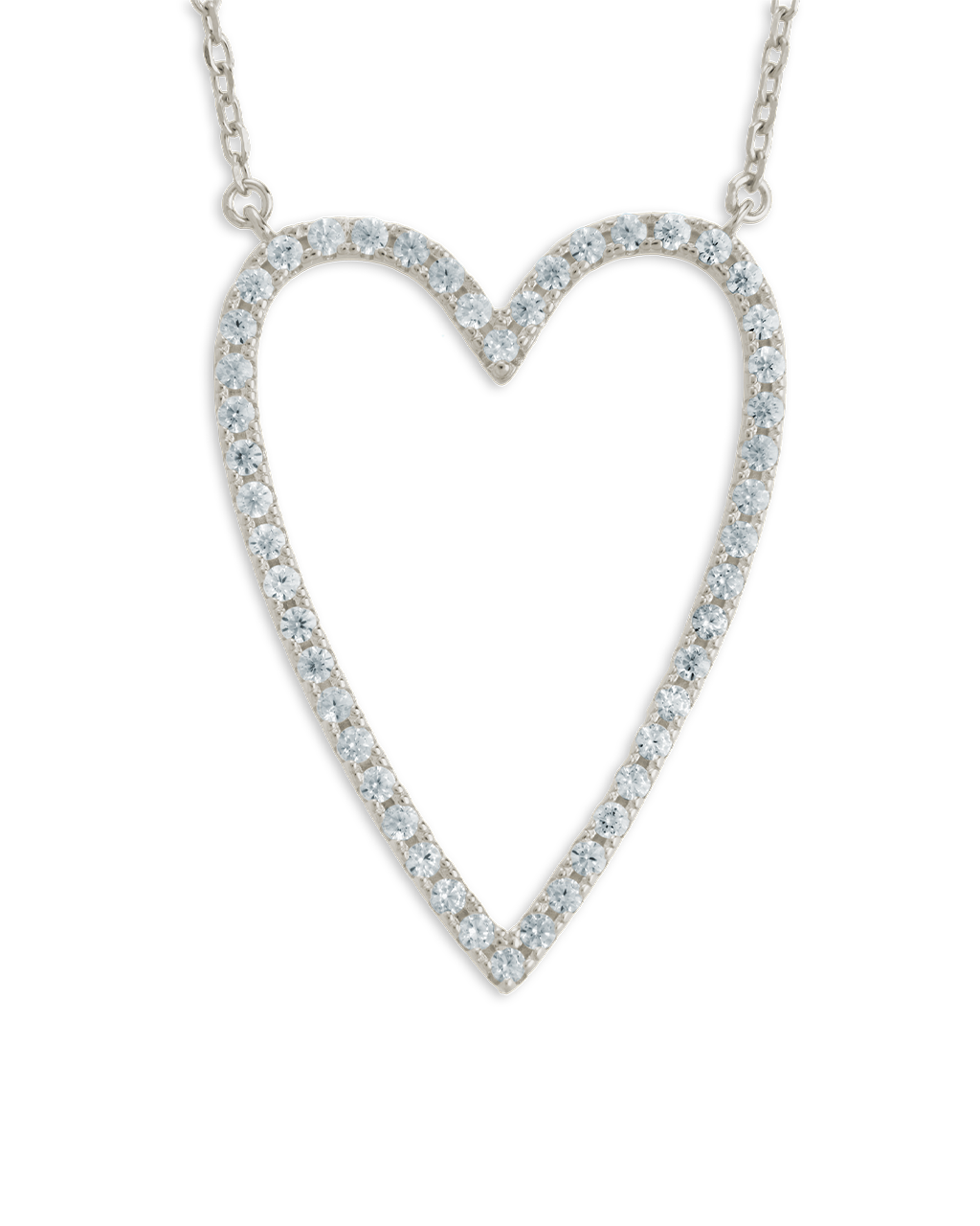 Sterling Silver Margit Pavé Heart Necklace