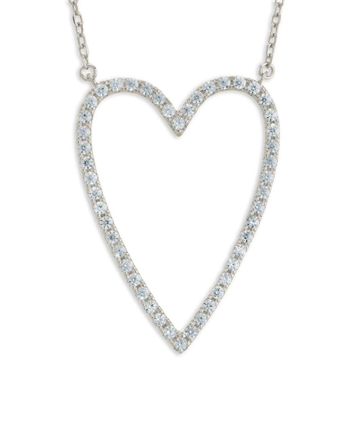 Sterling Silver Margit Pavé Heart Necklace