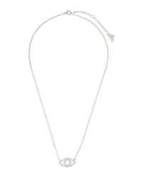 Sterling Silver Ulrika Pavé Evil Eye Necklace