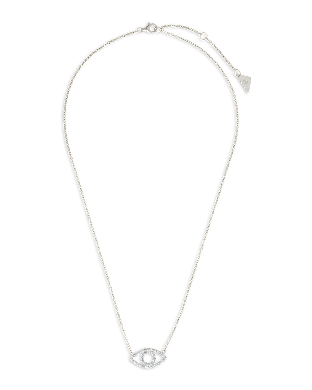 Sterling Silver Ulrika Pavé Evil Eye Necklace