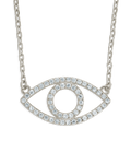 Sterling Silver Ulrika Pavé Evil Eye Necklace