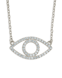 Sterling Silver Ulrika Pavé Evil Eye Necklace