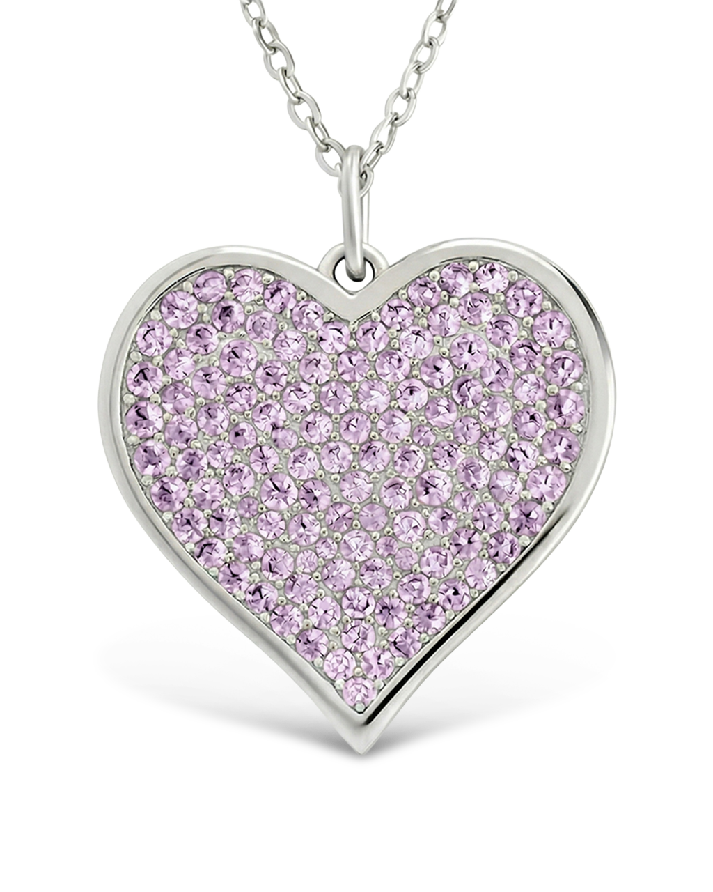 Sterling Silver Amethyst CZ Statement Heart Pendant – Sterling Forever