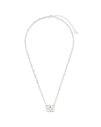 Sterling Silver Elongated Cushion Paperclip Chain Necklace