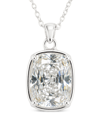 Sterling Silver Elongated Cushion Necklace