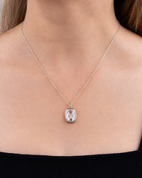 Sterling Silver Elongated Cushion Necklace