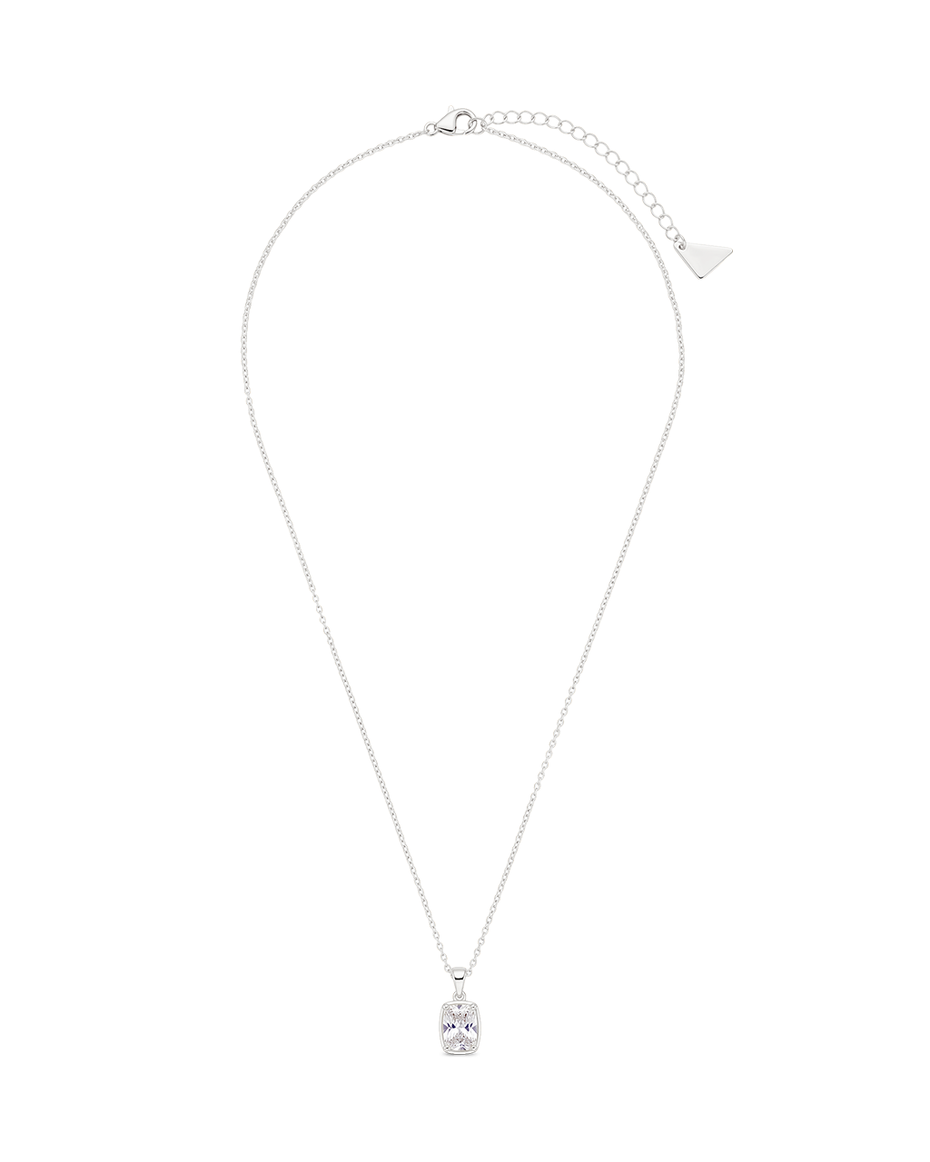 Sterling Silver Mini Elongated Cushion Necklace