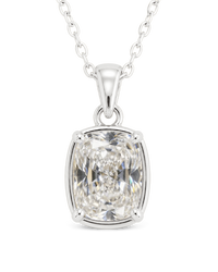 Sterling Silver Mini Elongated Cushion Necklace