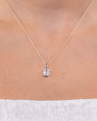 Sterling Silver Mini Elongated Cushion Necklace