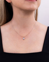 Sterling Silver Mini Elongated Cushion Necklace
