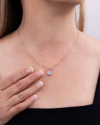 Sterling Silver Mini Elongated Cushion Necklace