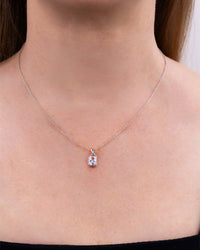 Sterling Silver Mini Elongated Cushion Necklace