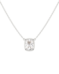 Sterling Silver Elongated Cushion Drop Necklace