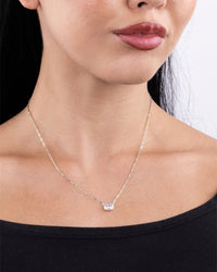Sterling Silver Mini Elongated Cushion Paperclip Chain Necklace