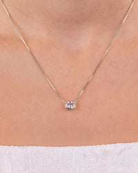 Sterling Silver Mini Elongated Cushion Box Chain Necklace